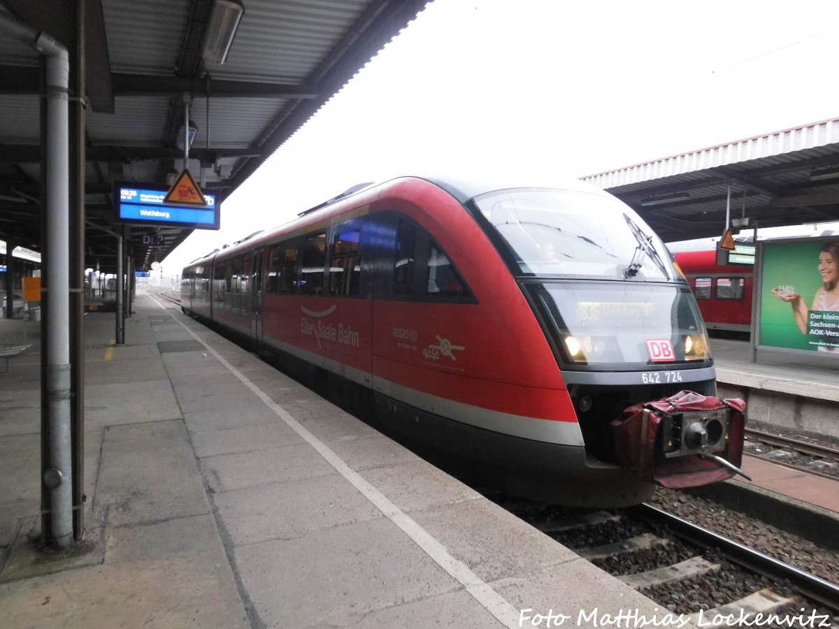 642 224 / 724 mit ziel Wolfsburg Hbf im Bahnhof Magdeburg Hbf am 16.1.16