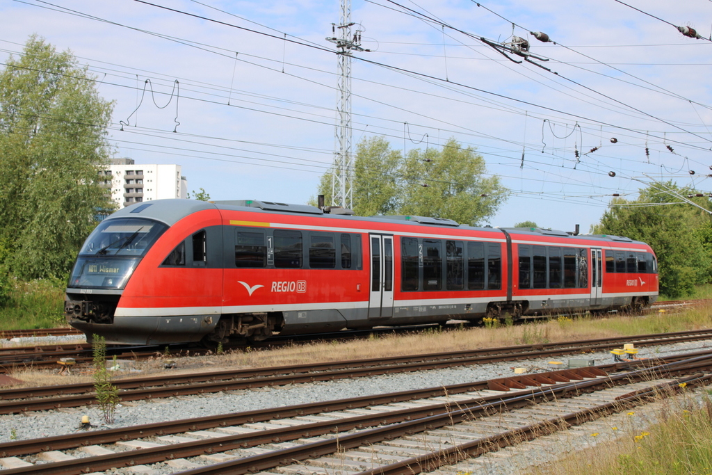 642 553 als RB 11(Tessin-Rostock-Wismar)bei der Einfahrt im Rostocker Hbf.18.06.2023