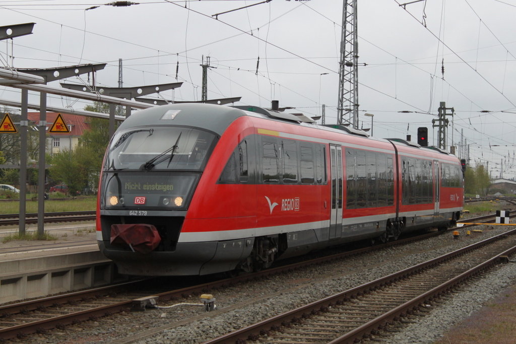 642 579 als RB 12 nach Nicht einsteigen im Rostocker Hbf.06.05.2017