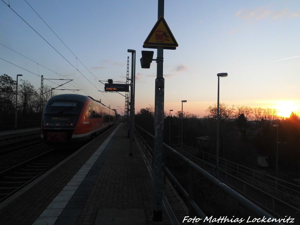 642 XXX / XXX verlsst den Bahnhof Delitzsch ob Bf in Richtung Eilenburg am 4.3.16