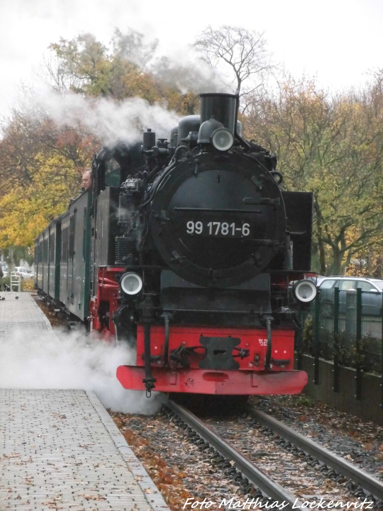 99 1781 im Bahnhof Baabe am 7.11.15