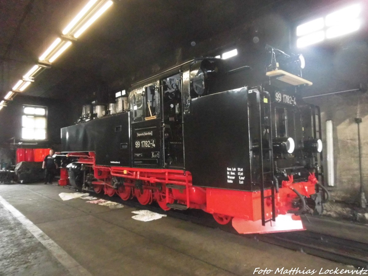 99 1782 in der Werkstatt in Putbus am 31.5.15