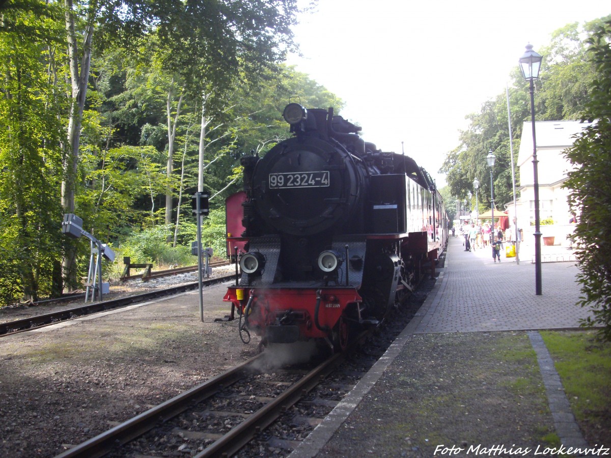 99 2324 der Mecklenburgischen Bderbahn Molli im Bahnhof Heiligendamm am 13.7.14