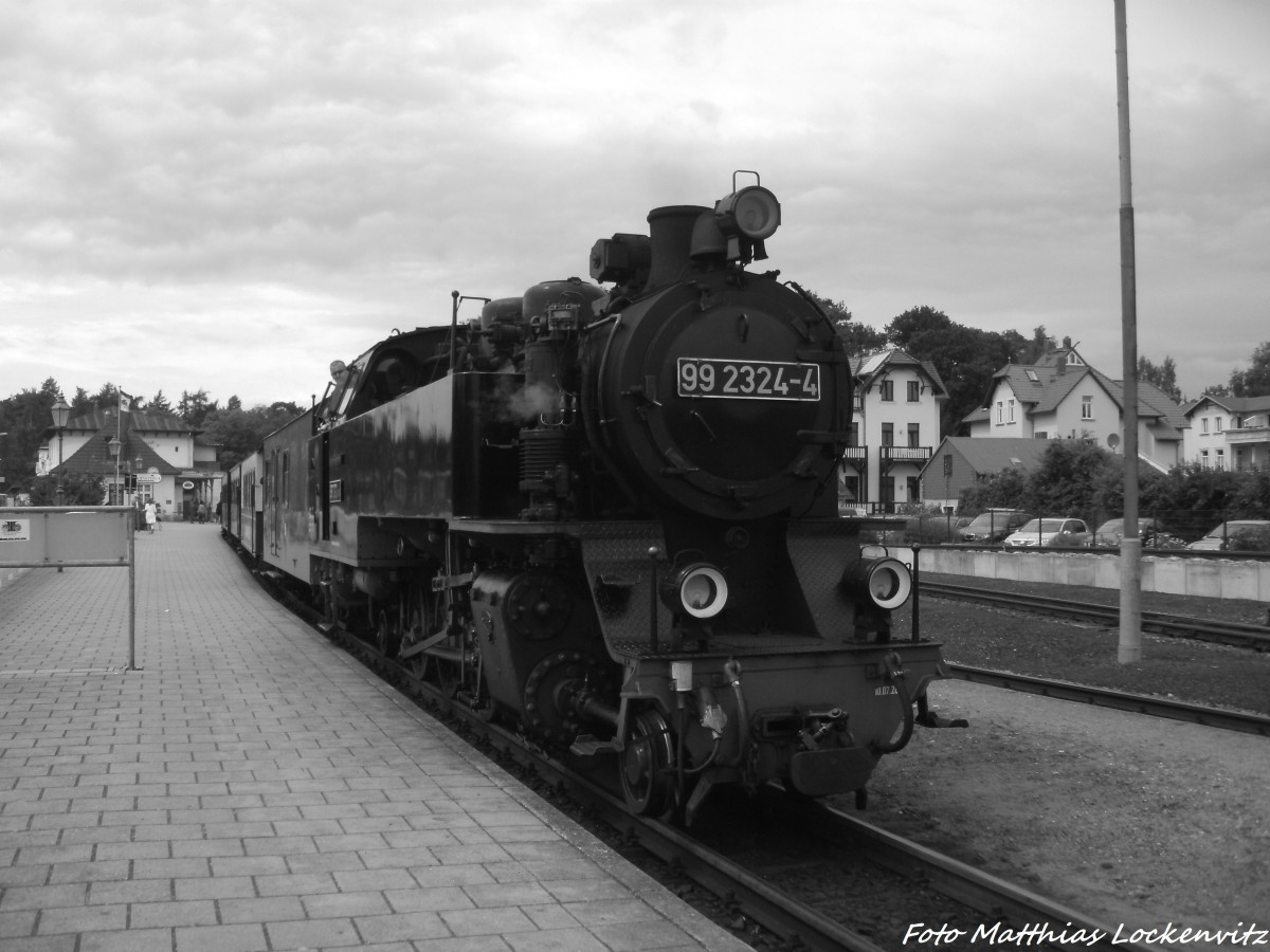 99 2324 der Mecklenburgischen Bderbahn Molli im Bahnhof Bad Doberan am 13.7.14