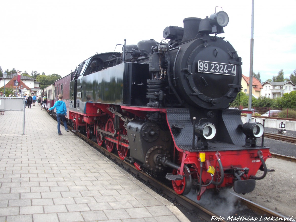 99 2324 der Mecklenburgischen Bderbahn Molli im Bahnhof Bad Doberan am 13.7.14