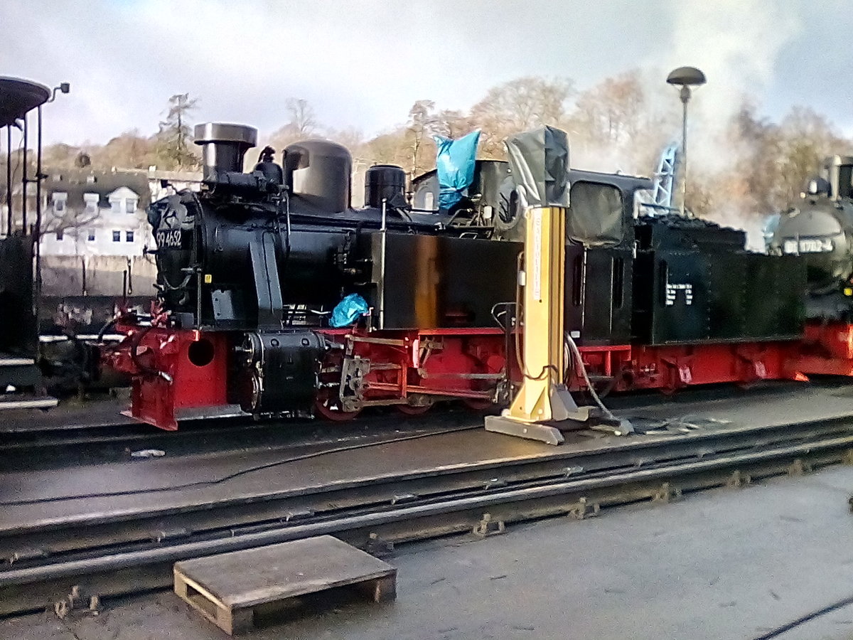 99 4652 abgestellt im Kleinbahn BW Putbus am 22.12.17