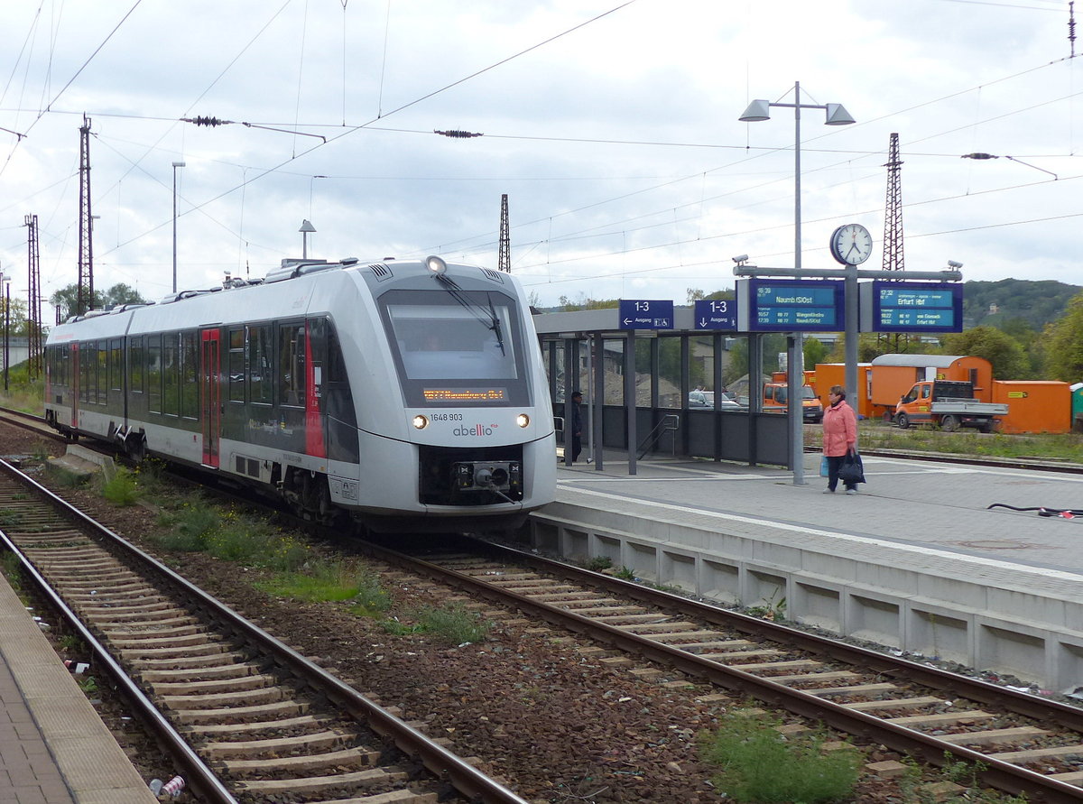 abellio 1648 903 als RB 80585 von Wangen nach Naumburg Ost, am 09.10.2019 in Naumburg Hbf.
