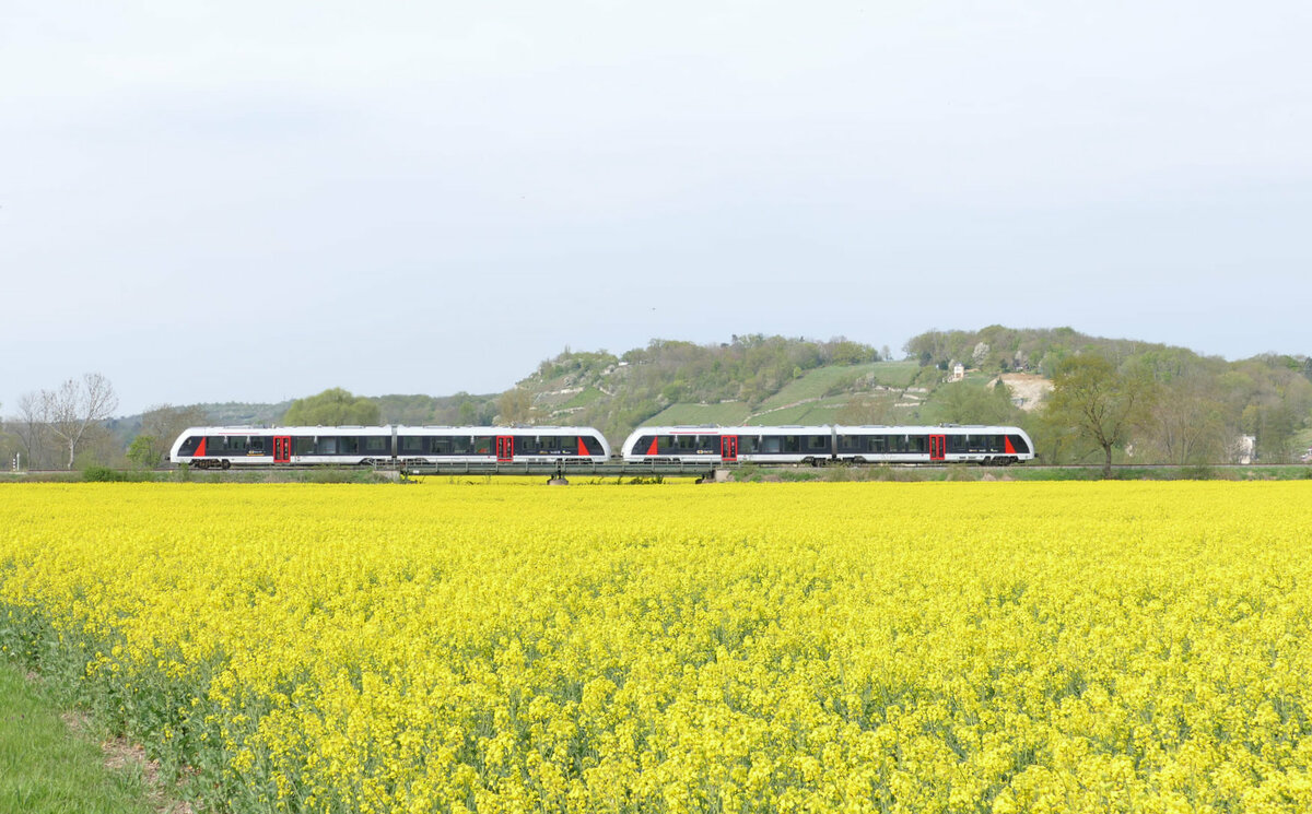 abellio 1648 xxx + 1648 xxx als RB 80551 von Wangen nach Naumburg Ost, am 01.05.2022 bei Roßbach. (Foto: Wolfgang Krolop)