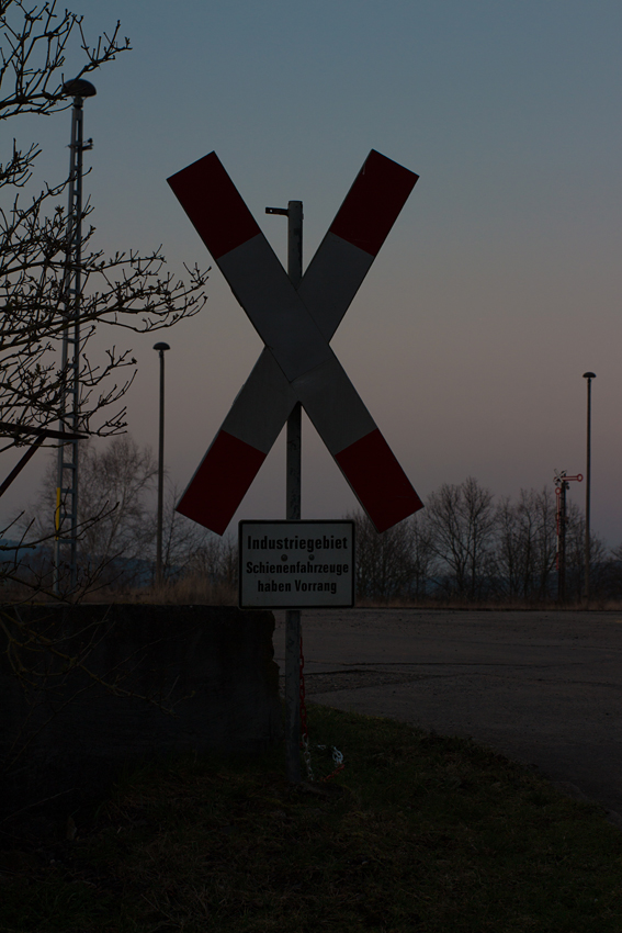 Abendstimmung am längst stillgelegten Rangierbahnhof Vacha am 27.02.16.