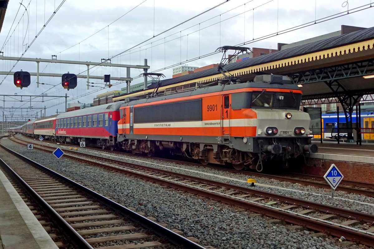 Alpen-Express 1388 treft mit ex-LOCON 9901 an der Spitze an 1 März 2020 in 's-Hertogenbosch ein.