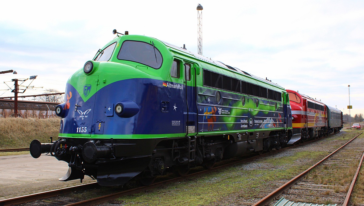 Altmark Rail MY 1155 oder 227 010-6  Jeanette  REV/LHL/18.12.16 zu Gast in Dänemark. Pattburg 06.03.2022 II