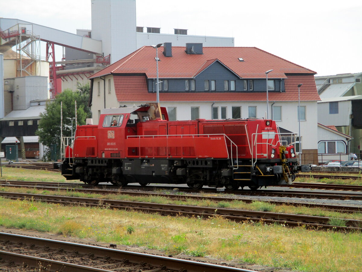 Am 01.September 2022 besuchte ich wieder den Bahnhof Heringen/Werra.Noch nicht ganz aus dem Auto gestiegen und schon bekam ich die 265 012 auf dem Speicher.