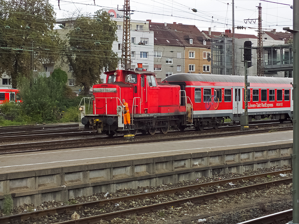 Am 31.7. war im Ulmer Hauptbahnhof 363 118 mit Rangierarbeiten beschäftigt.