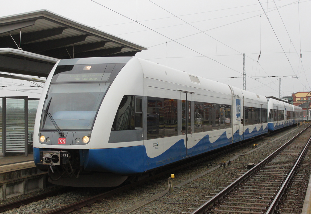 Am Nachmittag waren 3x GTW 2/6 von der Usedomer Bderbahn zu Gast im Rostocker Hbf.06.12.2019