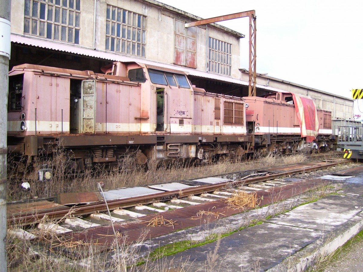 ARCO 1002 (201 222-7) + 1005 (201 619-4) am 18.08.2007 abgestellt in Karsdorf.