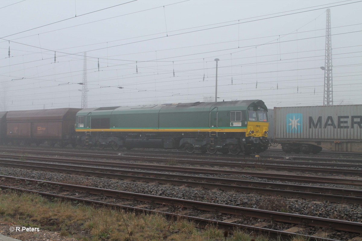 Ascendos Rail Leasing PB 18 (91 80 1266 022-3 D-ITL) mit Kohlezug in Leipzig Schönefeld. 29.03.14