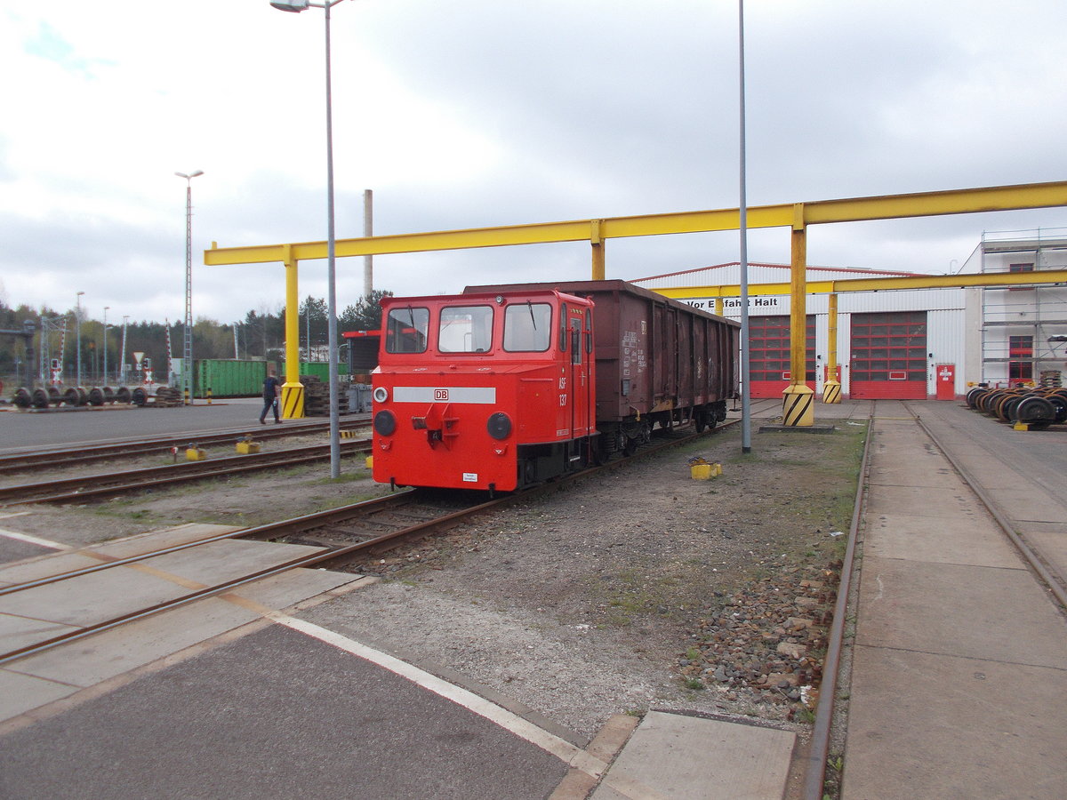 ASF 137 vor der Wagenwerkstatt,am 08.April 2017,in Seddin.