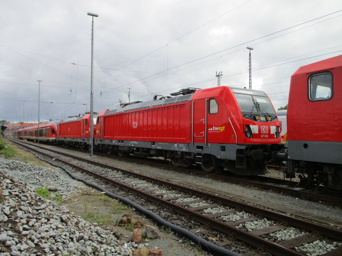 Auch die 147 006 fotografierte ich,am 11.Juli 2020,in Stralsund.