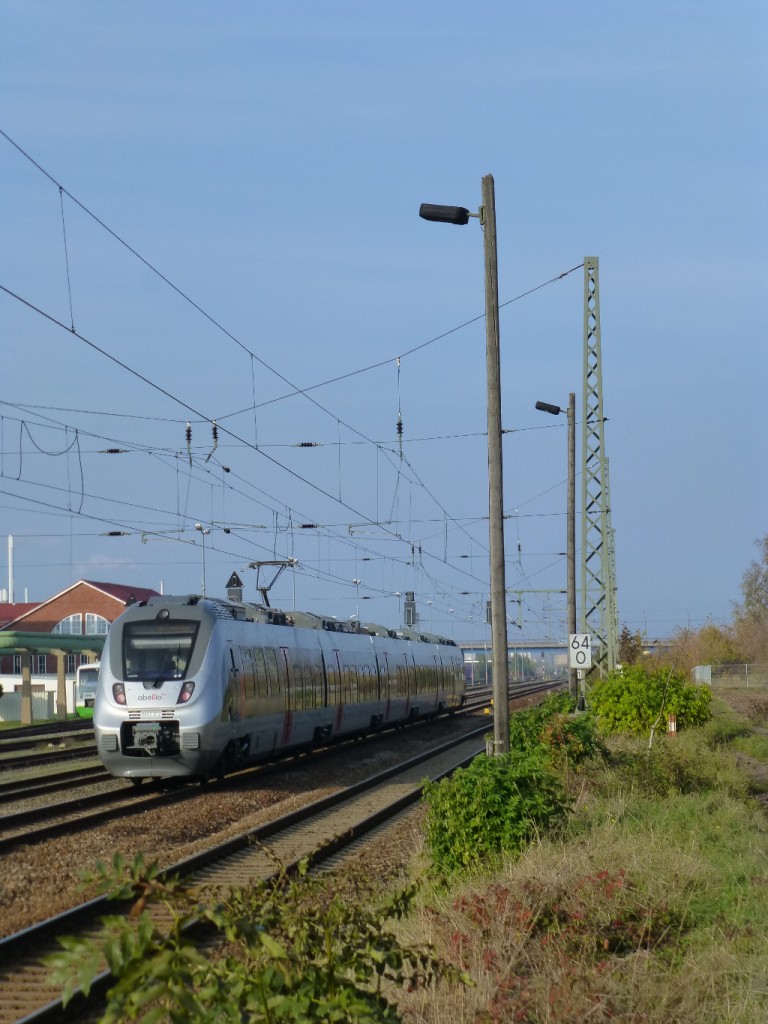 Auf Testfahrt ist dieser Abellio-Talent mit der Nummer 9442 812 am 26.Oktober in Erfurt Ost.