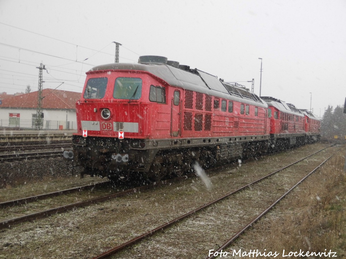 Ausgeschlachtete Dieselloks 232 701, 232 561 und 232 229 in Delitzsch am 25.2.16