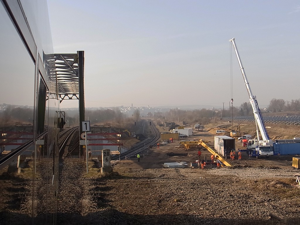 Bauarbeiten am 10.03.2015 in Zeitz Gbf. (Foto: Ralf Kuke)