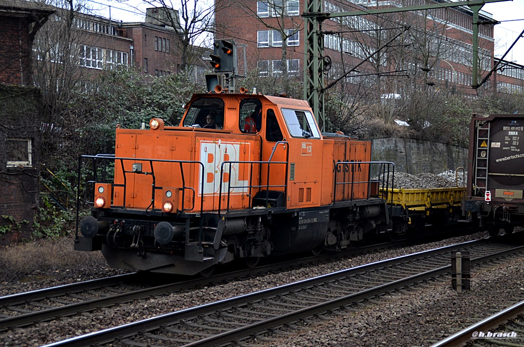 BBL-lok 13 zog einen schotterzug durch hh-harburg,24.02.15