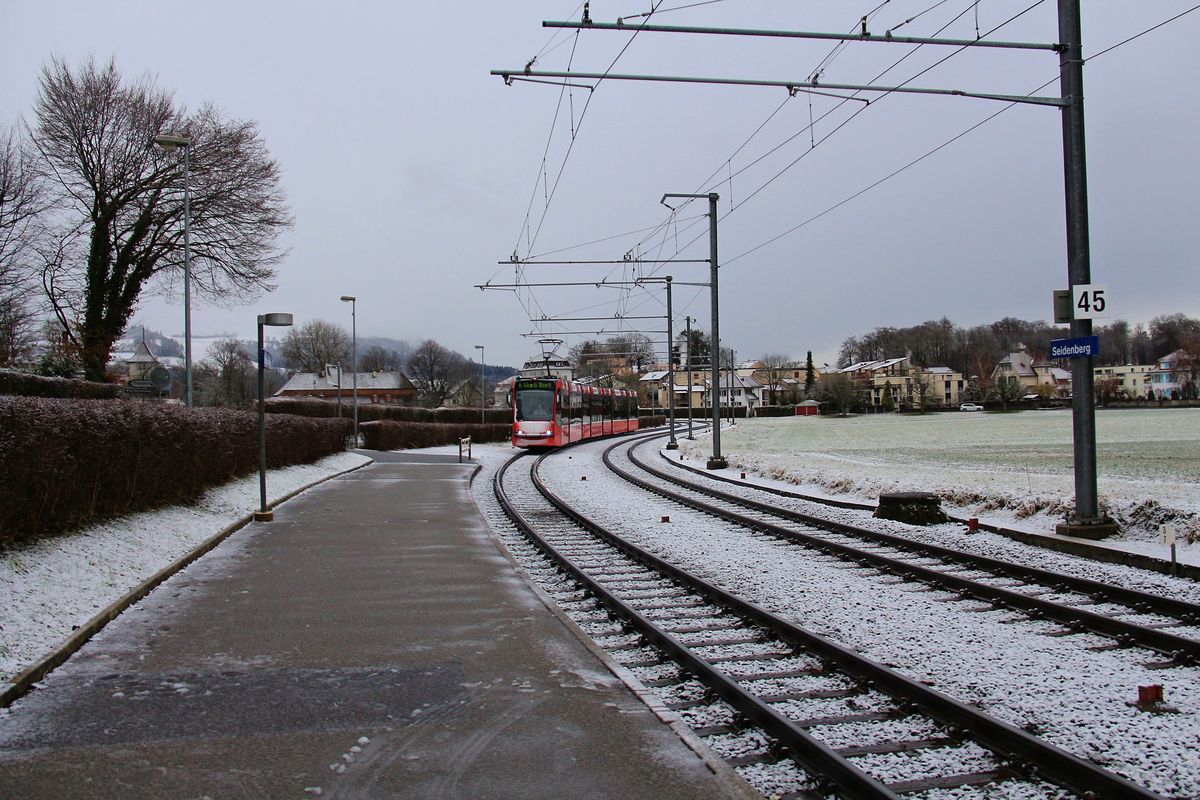 Bernmobil Tram 751, Seidenberg bei Muri. 1.Februar 2018  