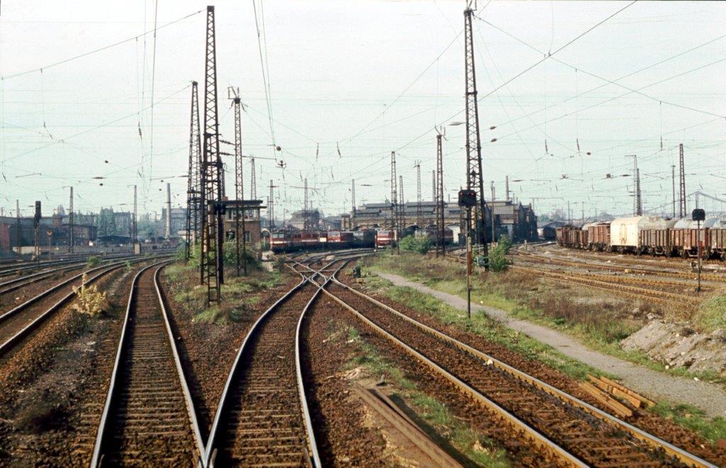 Blick auf das Bw Halle P am 08.05.1981. (Foto: Klaus Pollm�cher)