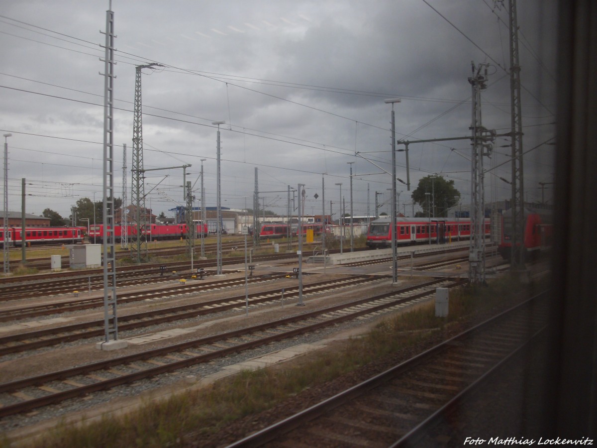 Blick auf das BW Rostock ausm IC2216 am 1.9.13