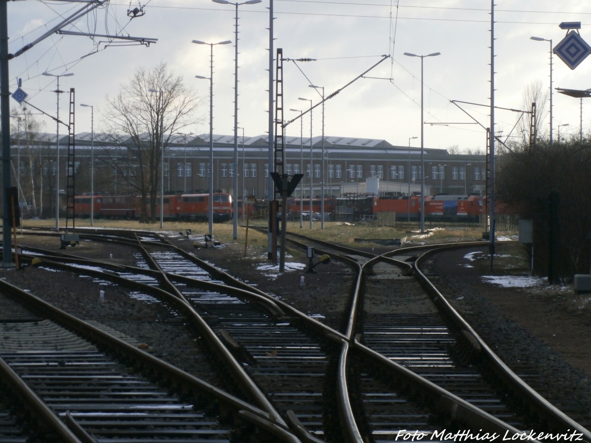 Blick auf das Gelnde des Ausbesserungswerk Dessau am 5.2.15