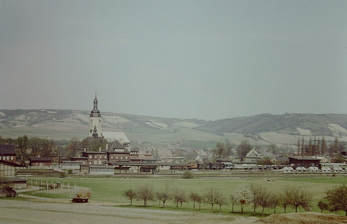 Blick auf den Lauchaer Bahnhof am 05.05.1980. (Foto: Klaus Pollm�cher)