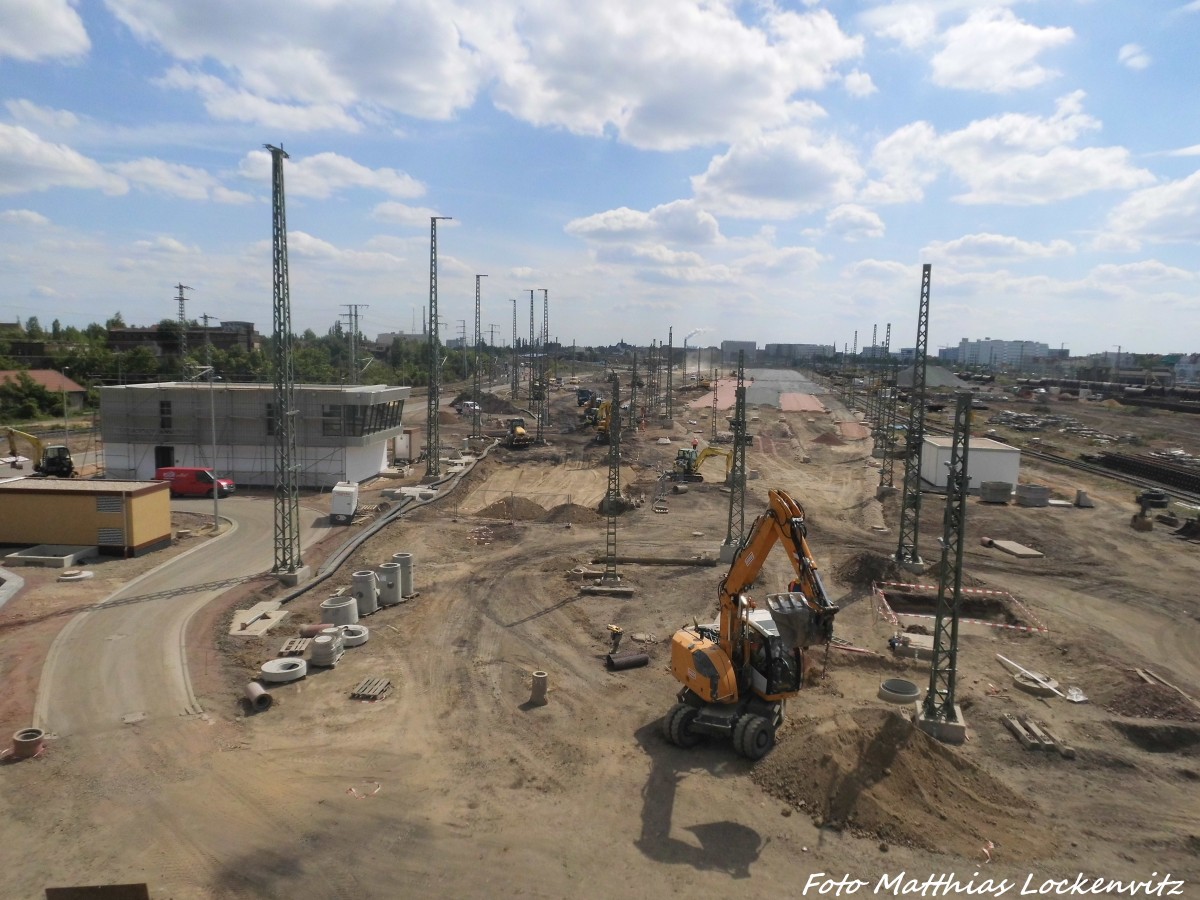 Blick auf den neuen Gterbahnhof Halle (Saale) am 10.6.15