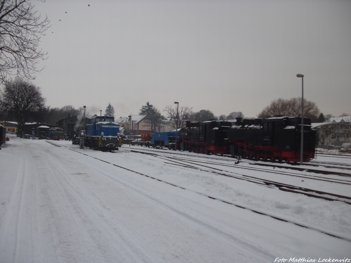 Blick aufs Kleinbahn BW Putbus am 28.1.14