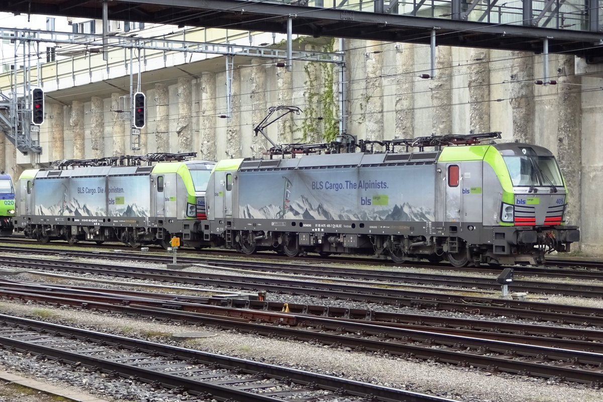 BLS 475 405 steht am 27 Mai 2019 in SPiez. 