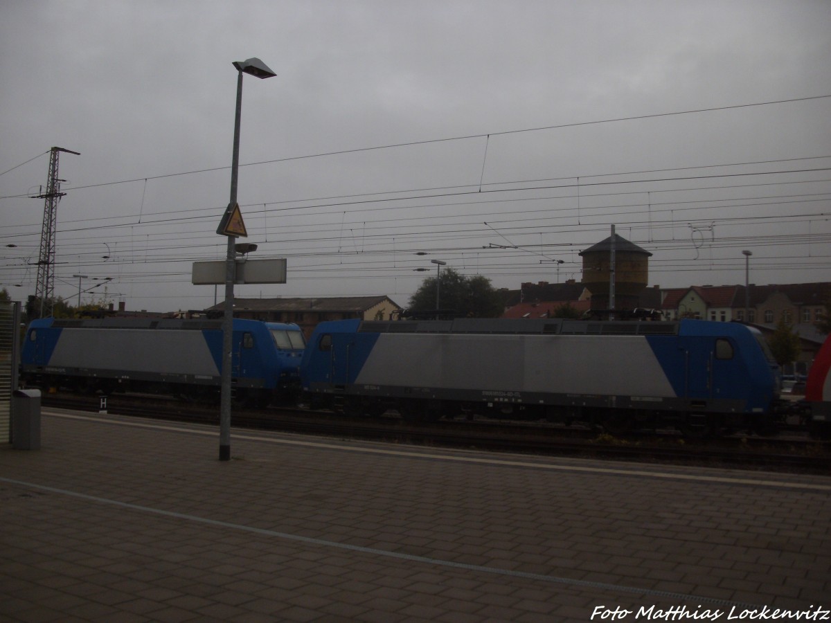 BR 185 der ITL abgestellt im Bahnhof Angermnde am 1.9.14