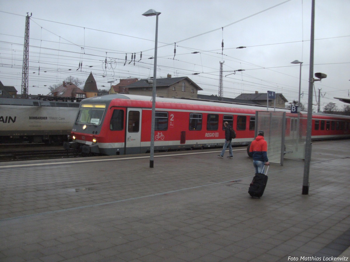 BR 628 mit ziel Stetin (PL) im Bahnhof Angermnde am 14.2.14