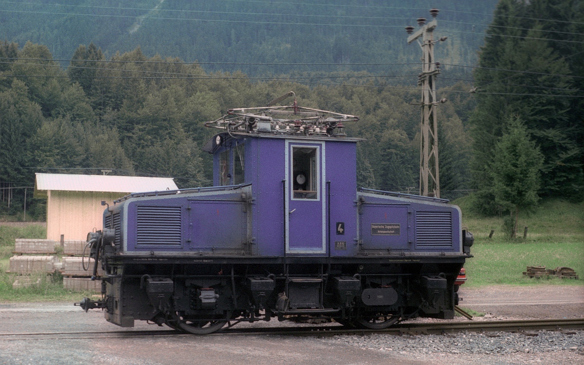 BZB - Bayrische Zugspitzbahn Lok 4, MAN/AEG 1929, Grainau - Badersee 18.08.1987 M.S/D.S