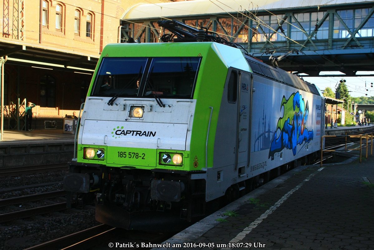 Captrain 185 578  Superhero  Lz am 05.09.2016 in Hamburg-Harburg