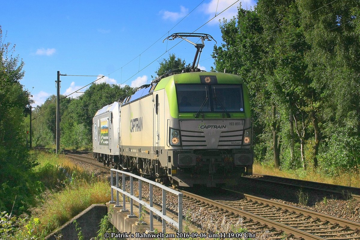 Captrain 193 891 + ITL 185 548 Lz am 06.09.2016 in Hamburg-Moorburg