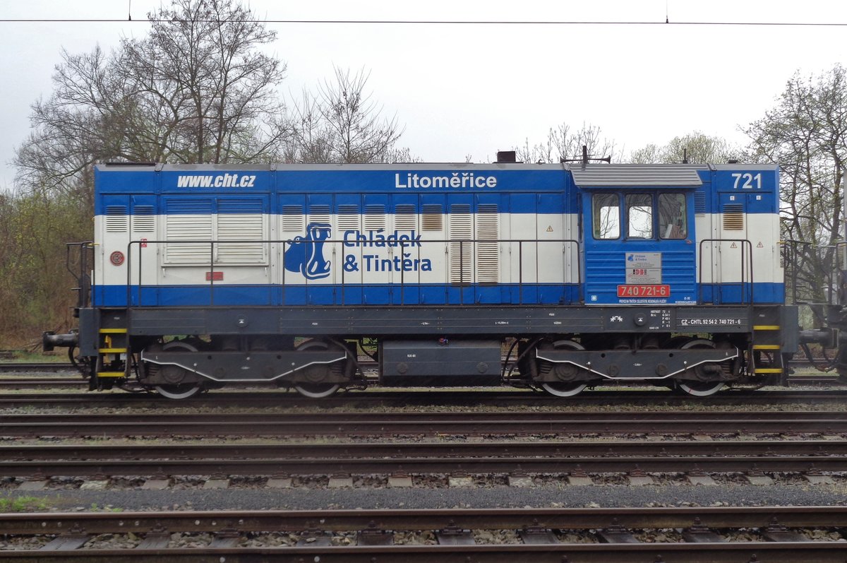 CHT 740 721 steht am verregneten 7 April 2017 in Decin-Vychod.