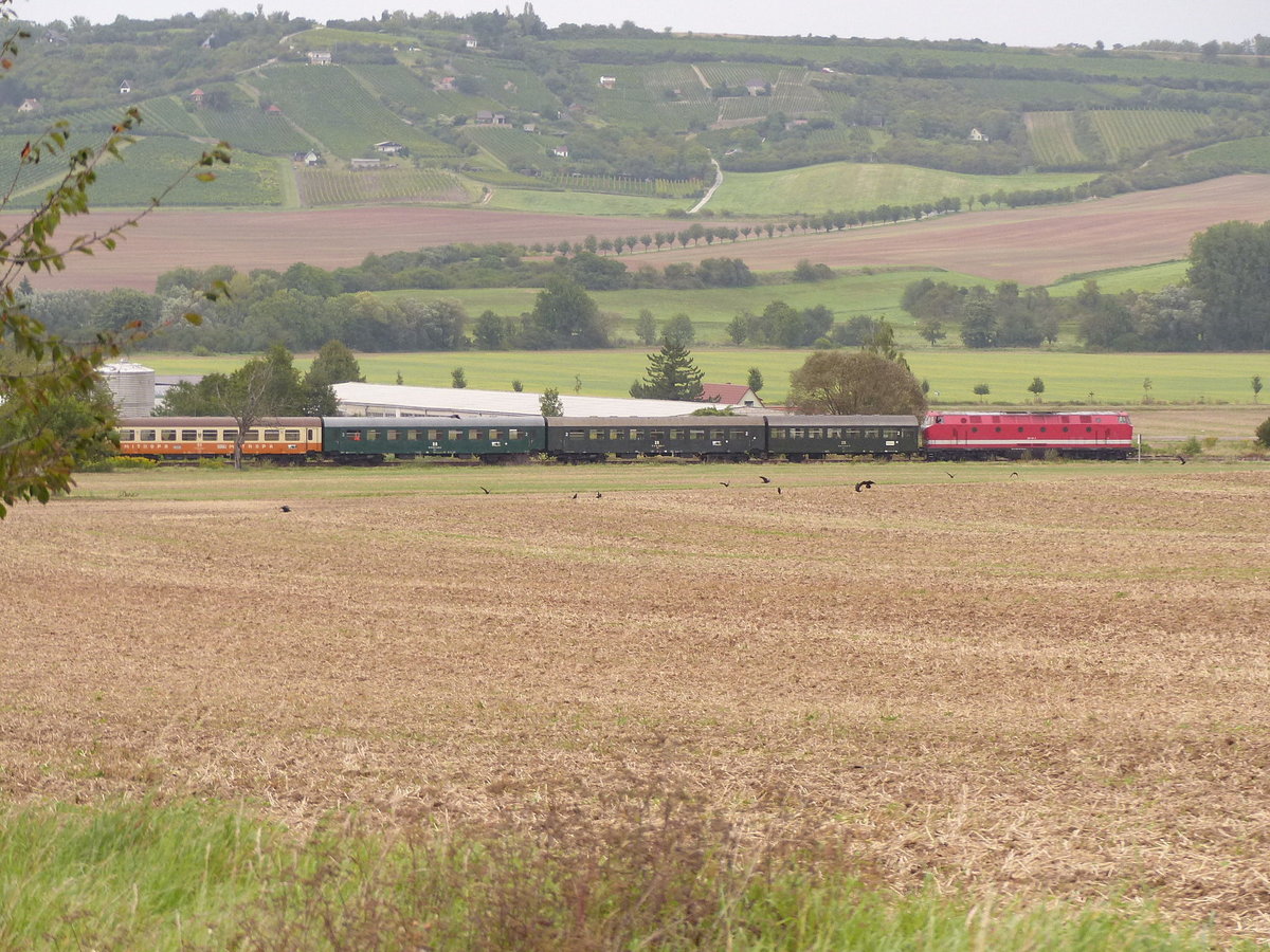 CLR 229 181-3 am Zugschluss des DLr 24178 aus Freyburg, am 09.09.2017 in Laucha. Der Sonderzug aus Magdeburg verkehrte ab Freyburg als DLr bis Laucha, bevor er in die Abstellung nach Naumburg Hbf fuhr