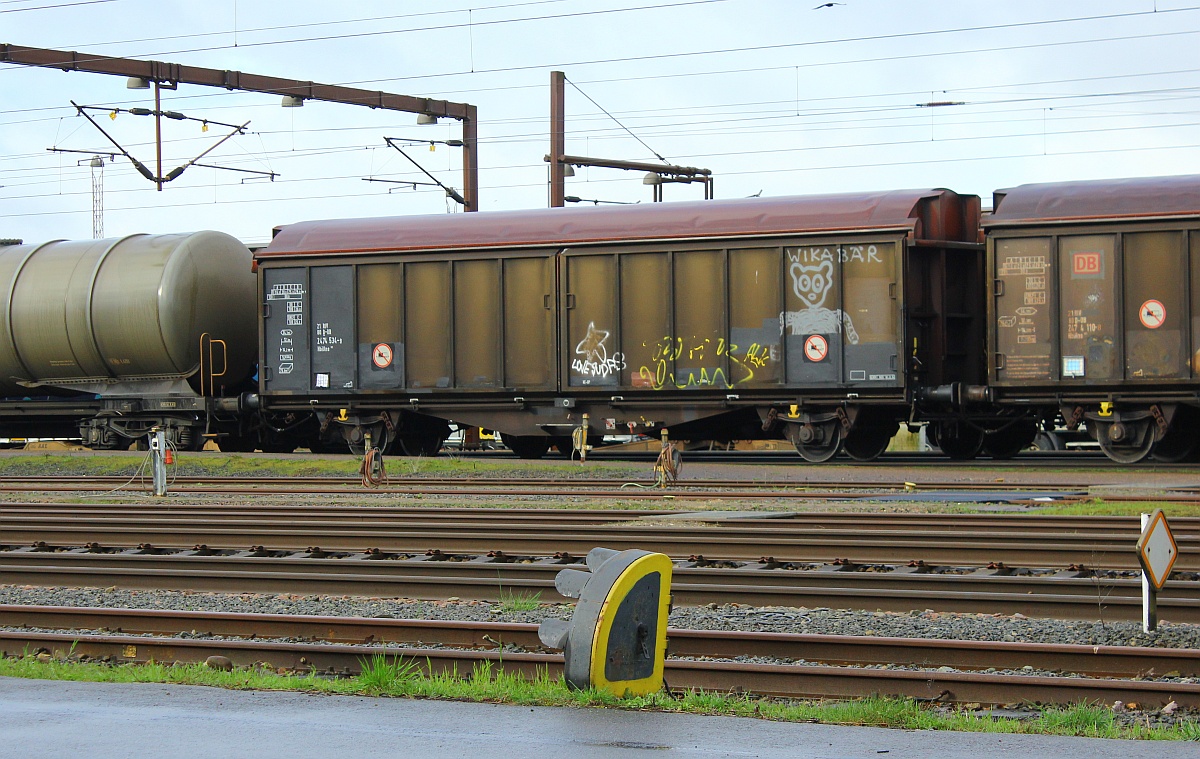 D-DB 21 80 2474 534-9, Gattung Hbillns 383, zweiachsiger Schiebewandwagen. Pattburg 07.04.2016