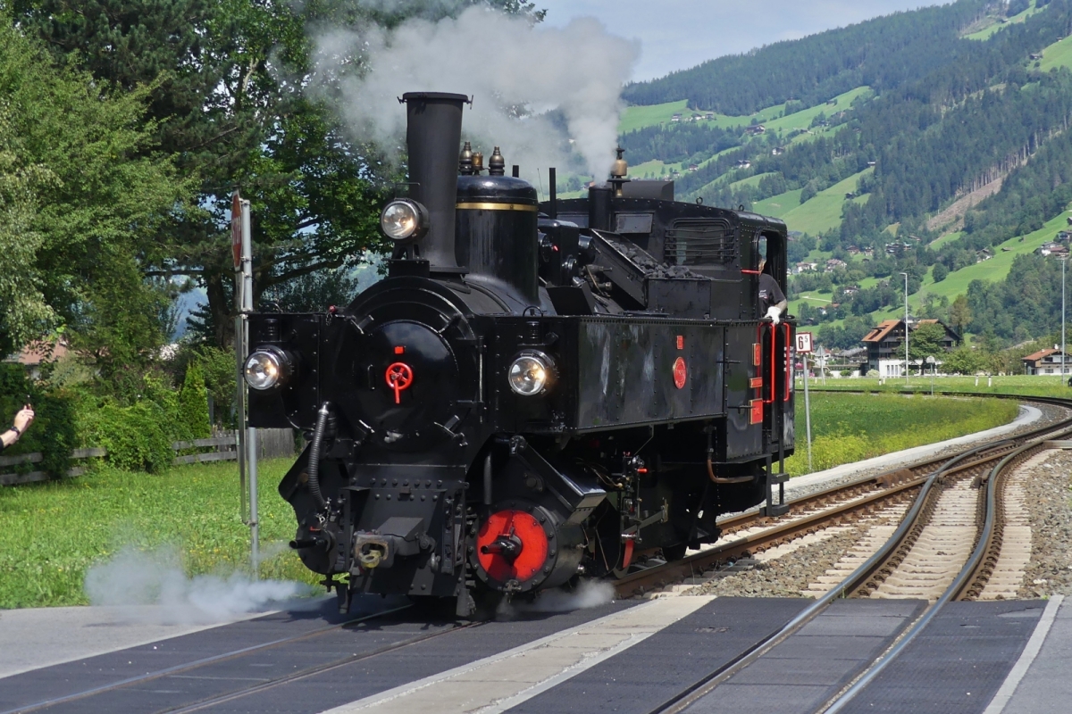 Dampflok Nr. 3; Tirol; der Zillertalbahn beim Rangieren im Bahnhof von Mayrhofen. 20.08.2024