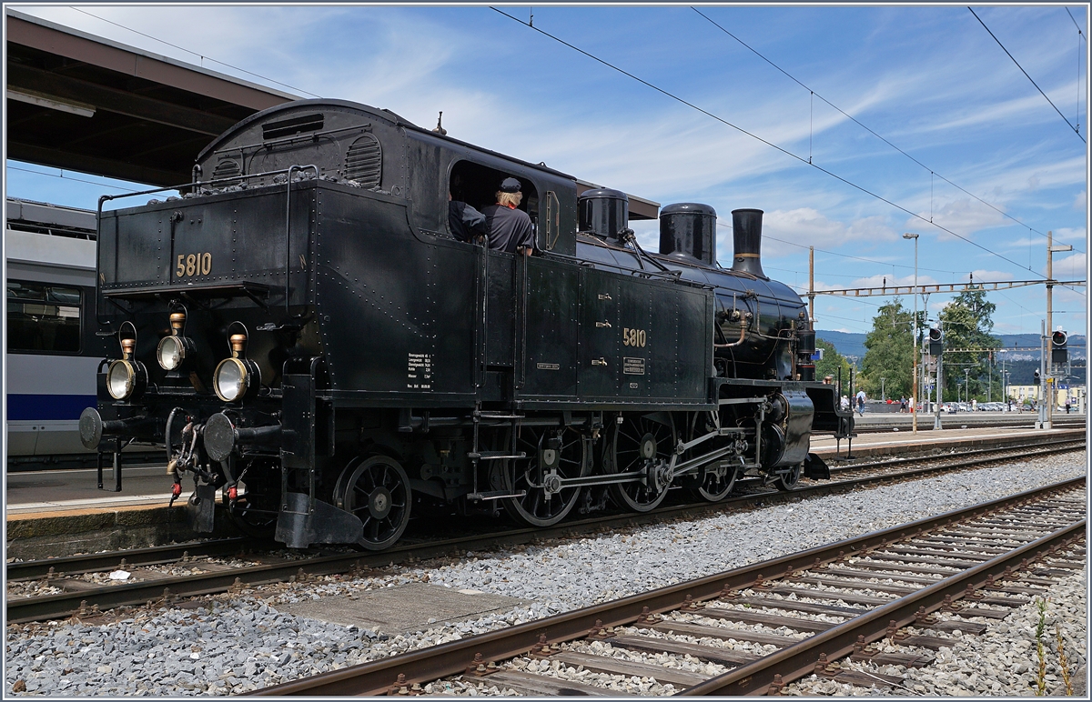 Dampftage Lyss 2018: die Eb 3/5 3/5 5810 der Dampfbahn Bern DBB.
11. August 2018