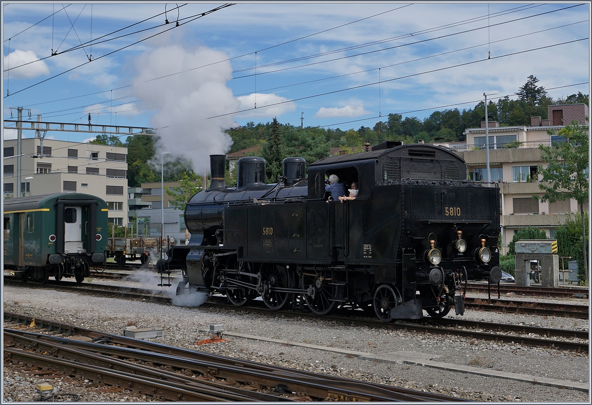 Dampftage Lyss 2018: die Eb 3/5 3/5 5810 der Dampfbahn Bern DBB.
11. August 2018