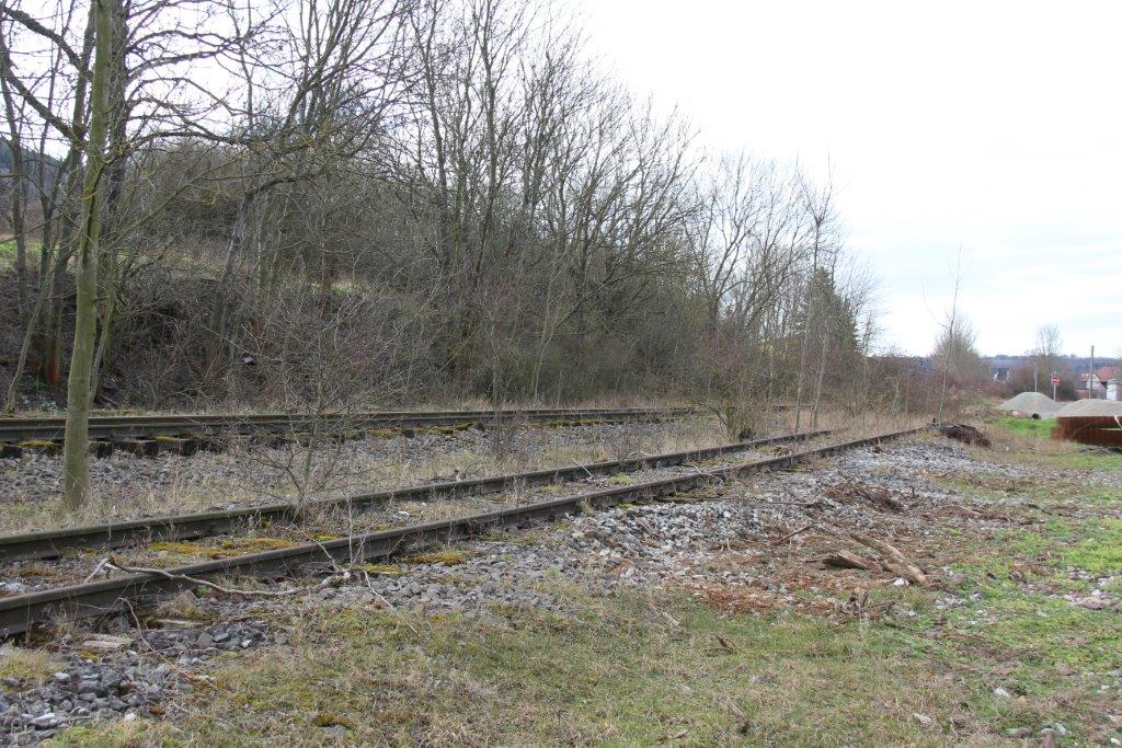 Das ehemalige Anschlussgleis der VEB Getreidewirtschaft am 23.02.2014 in Bad Bibra. (Foto: Wolfgang Krolop)