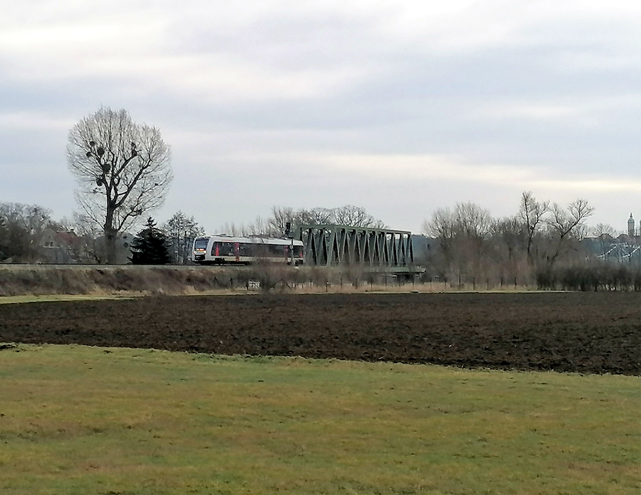 Das erste Bild 2021. ABRM 1648 xxx als RB 77 (80552) (Naumburg(Saale) Ost - Wangen(Unstrut) ) hat gerade die Saale bei Ro�bach �berquert; 07.01.2021.