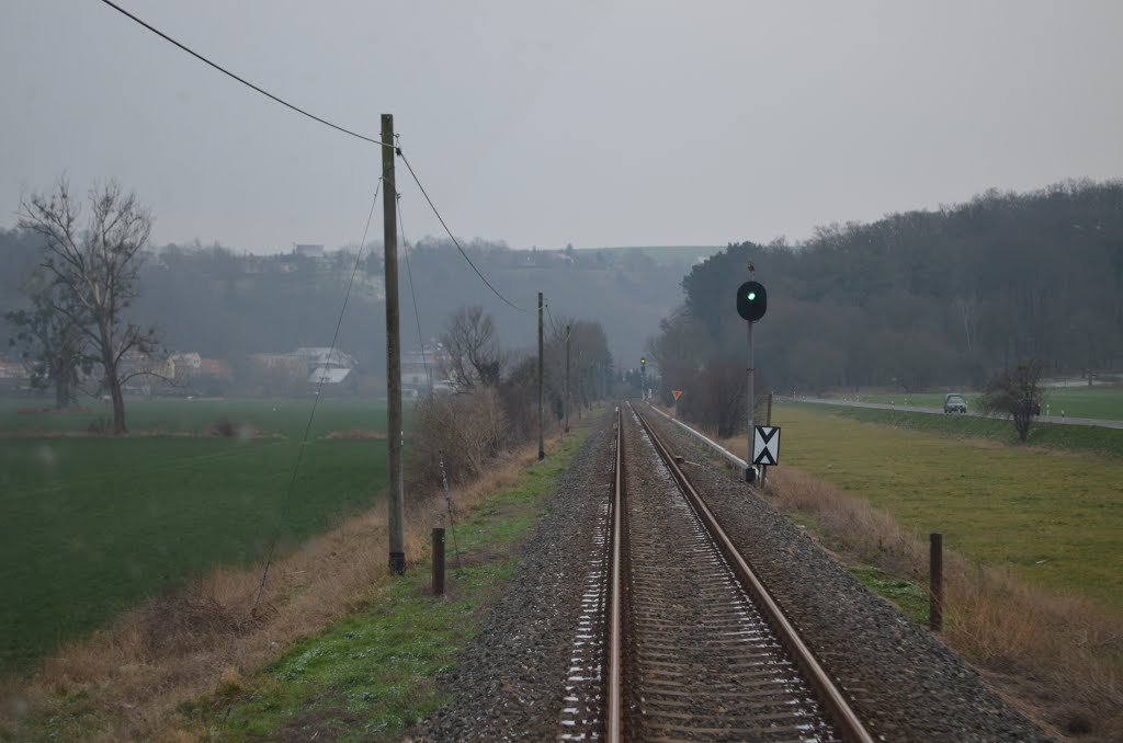 Das EZMG-Einfahrsignal von Nebra, am 03.01.2016 bei Zingst. (Foto: EC Vindobona)