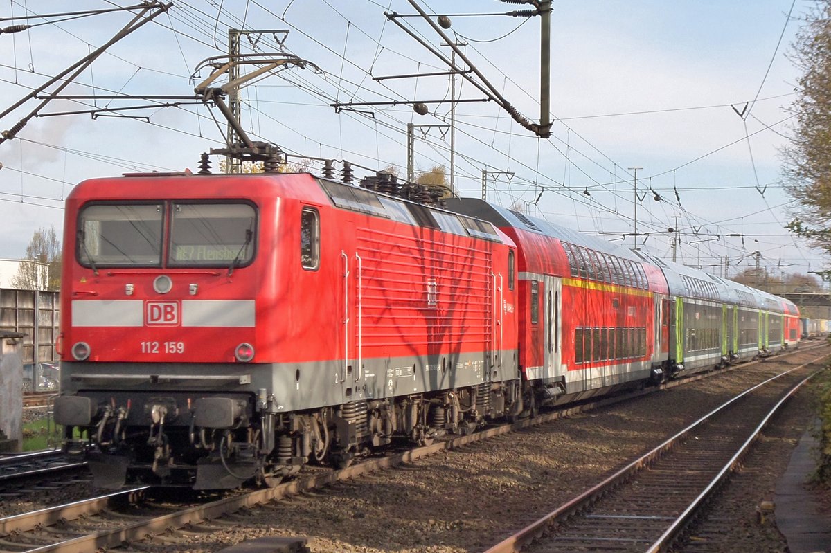 DB 112 159 verlsst am 29 April 2016 Elmshorn.