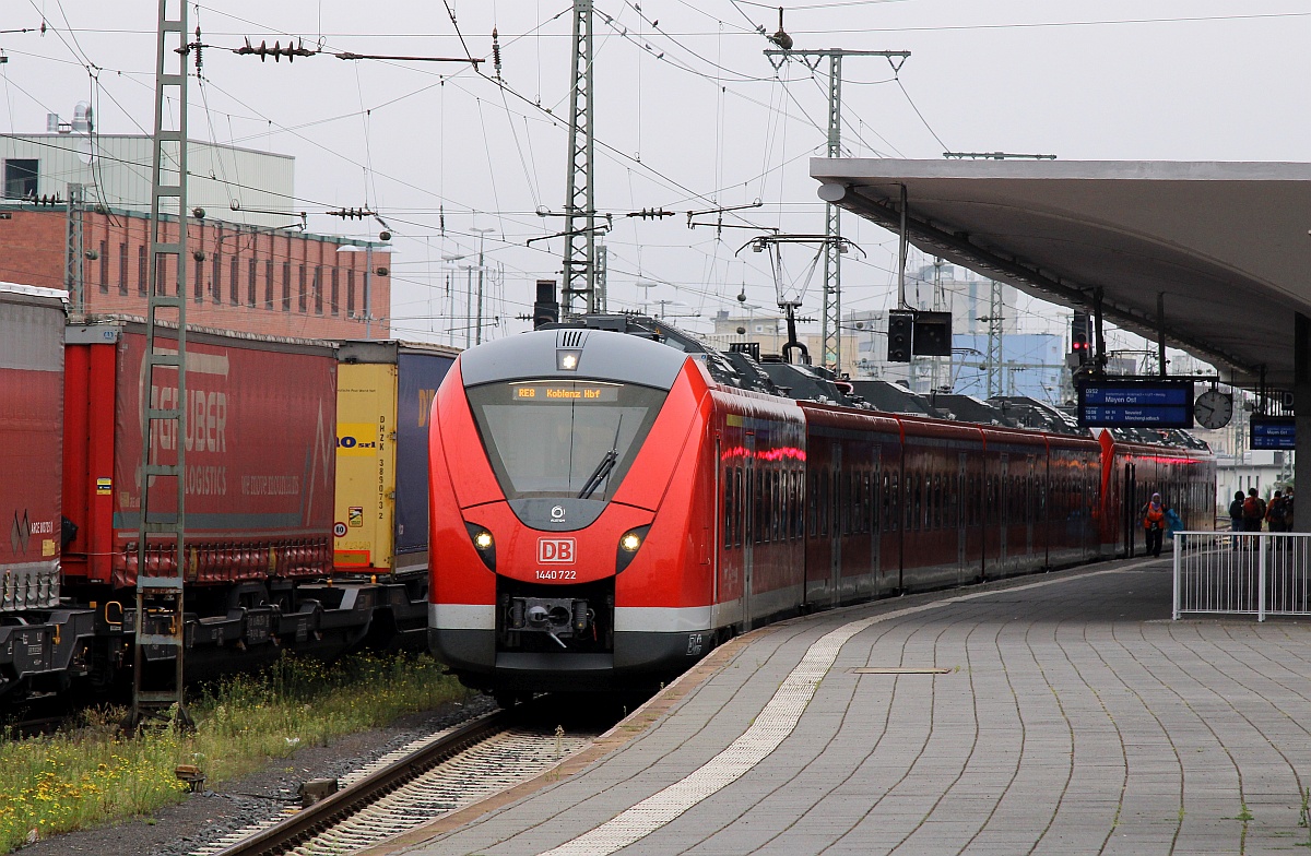 DB 1440 522/722 als RE8 in Koblenz. 13.09.2021